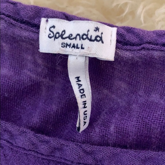 Splendid Purple Cold Shoulder Tee - Picture 4 of 4